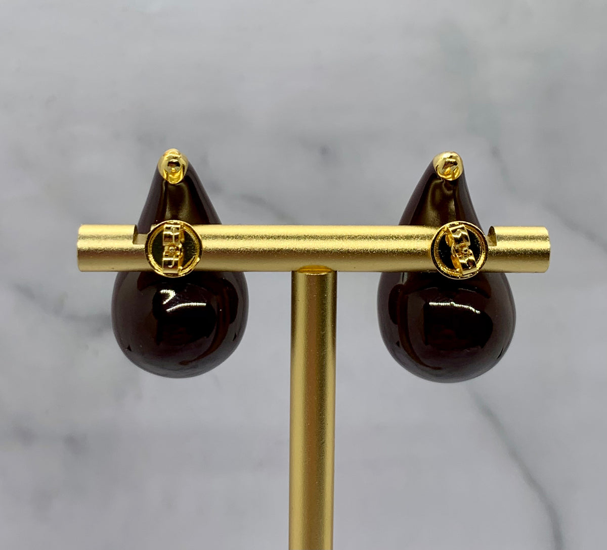 BOTTEGA VENETA Eggplant Tear Drop Earrings - Pre owned