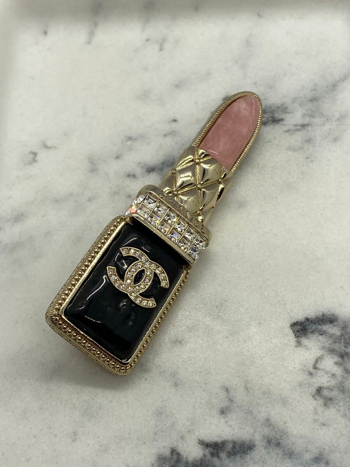 CHANEL CC Lipstick Brooch Pin - Pre owned