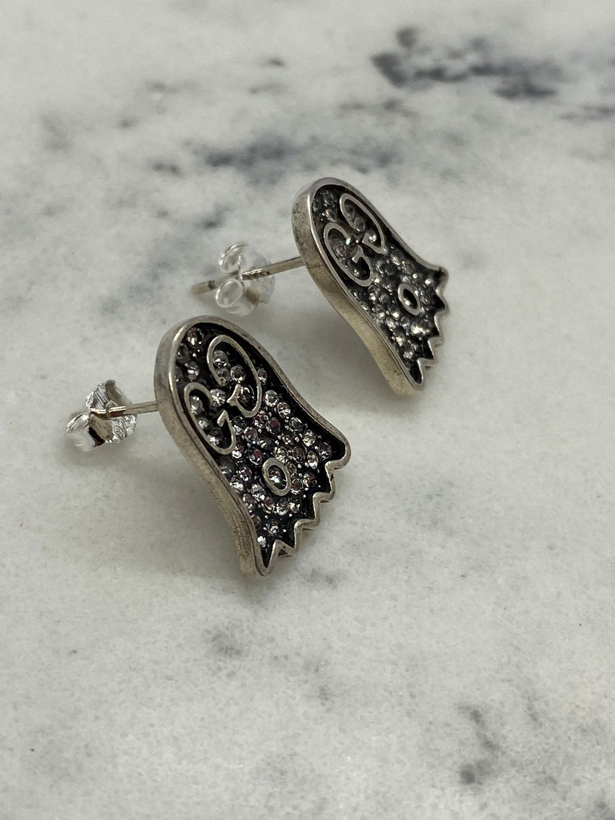 GUCCI Ghost Rhinestone Earrings - Pre owned