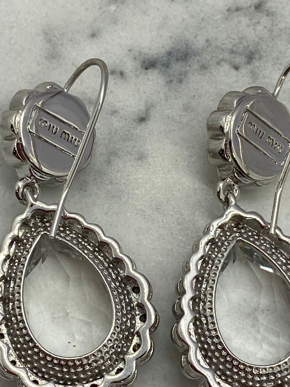 MIU MIU Crystal Pendant Earrings - Pre owned