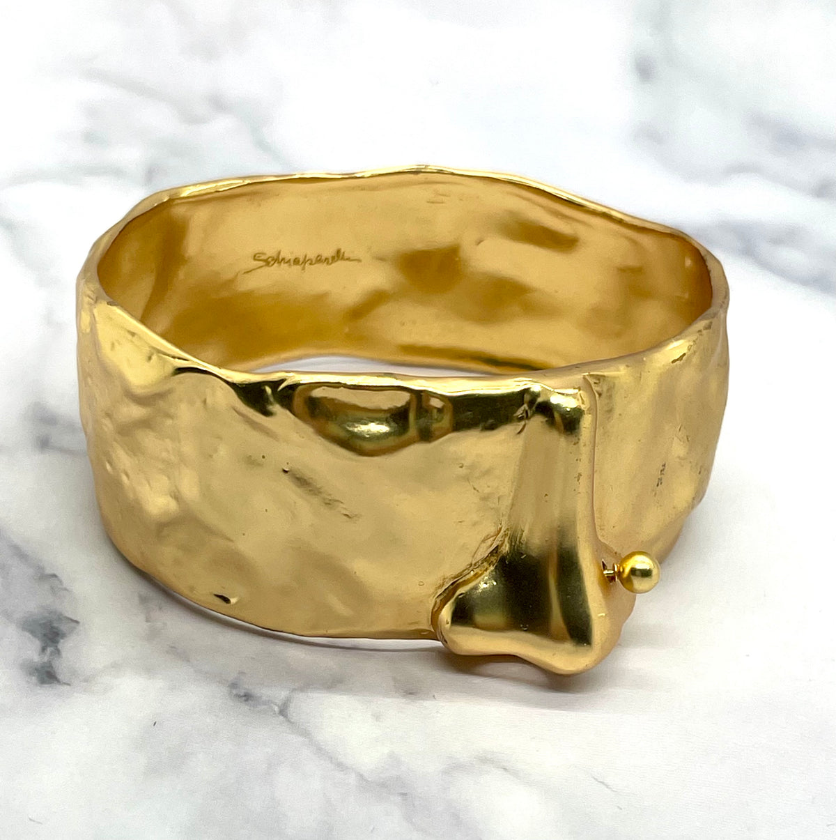 SCHIAPARELLI Sculpted Nose Statement Cuff Bracelet - Pre owned