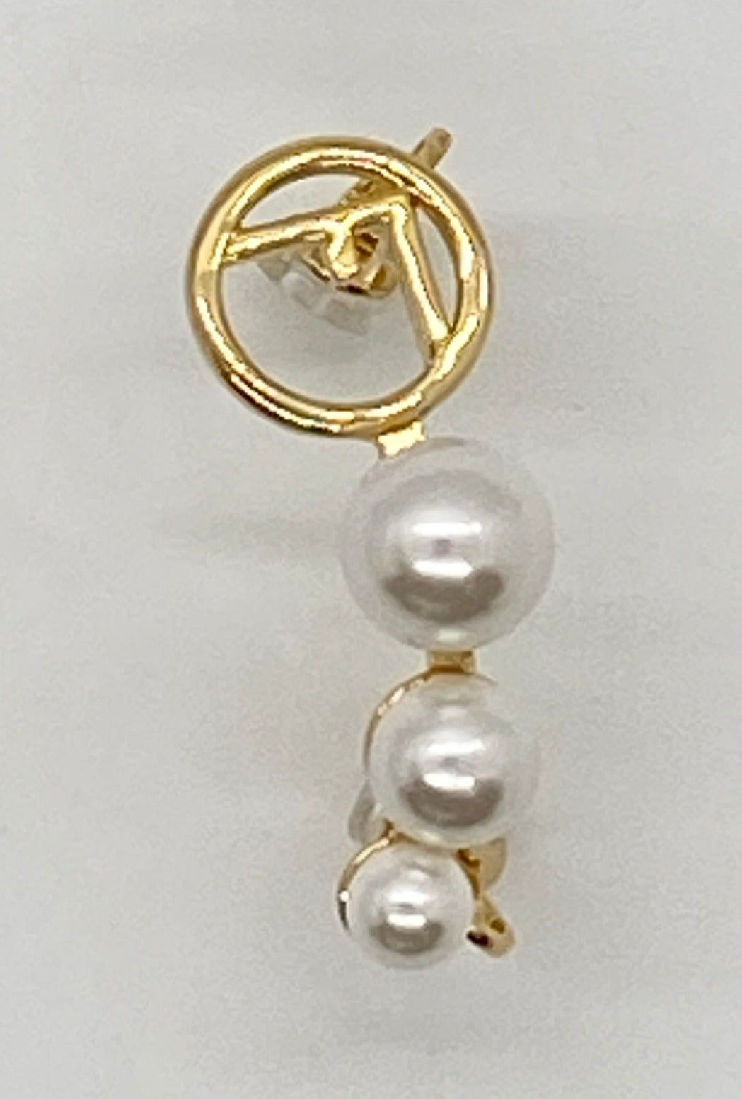 FENDI F Pearl Trim Single Climber Earring - Pre owned