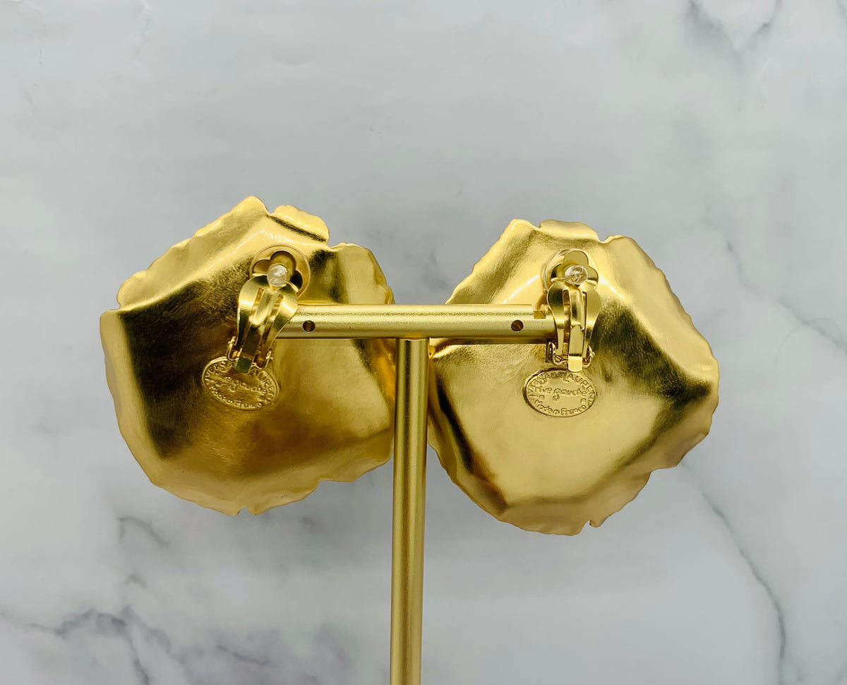 YSL YVES SAINT LAURENT Clip On Daisy Earrings - Pre owned