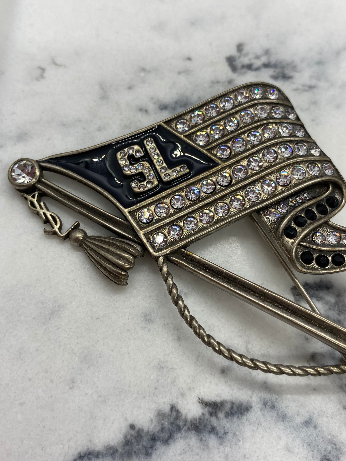 YSL Yves Saint Laurent Flag Brooch Pin - Pre owned