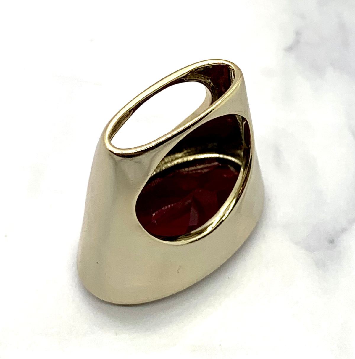 CHRISTIAN DIOR Cocktail Ruby Ring Size M 7 - Pre owned