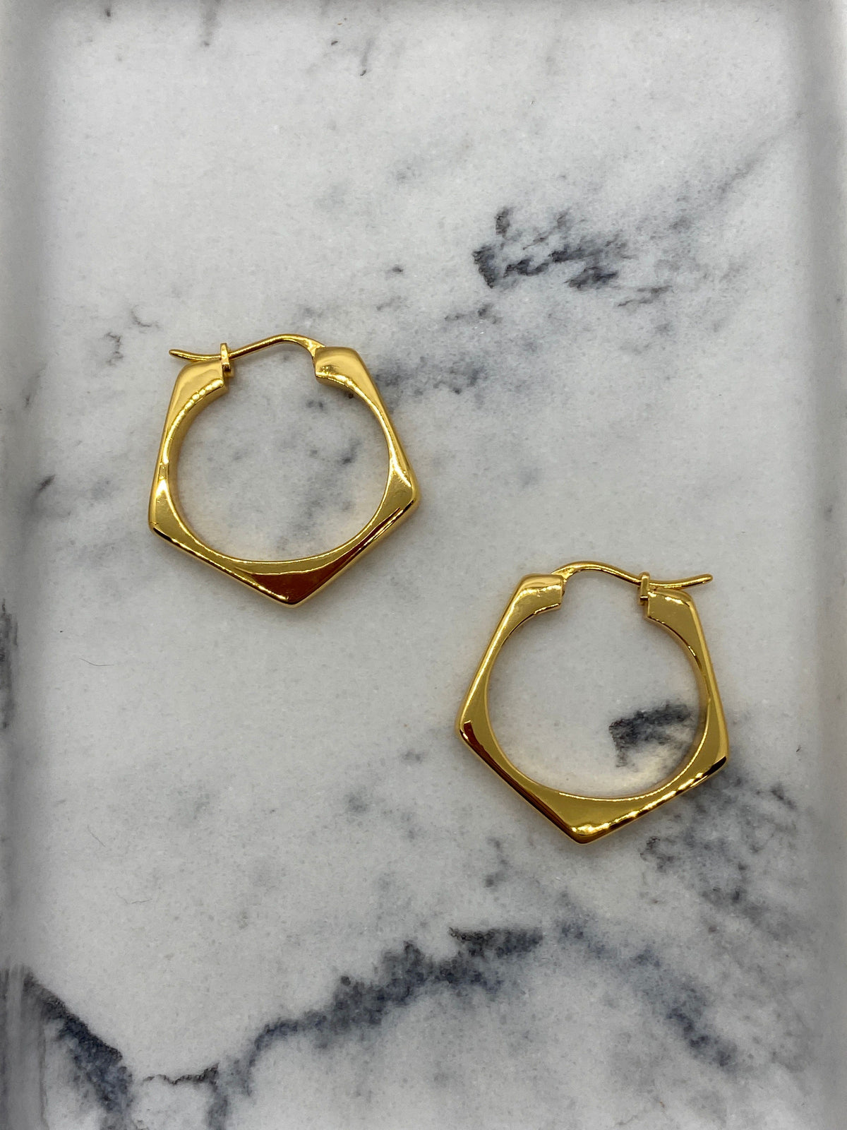 CELINE Gold Tone Hoop Earrings - Pre owned