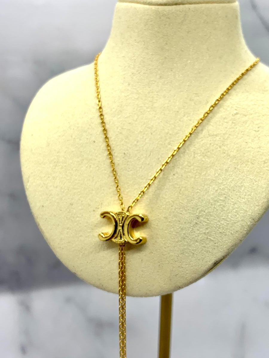 CELINE Gold Tone Bolero Necklace - Pre owned