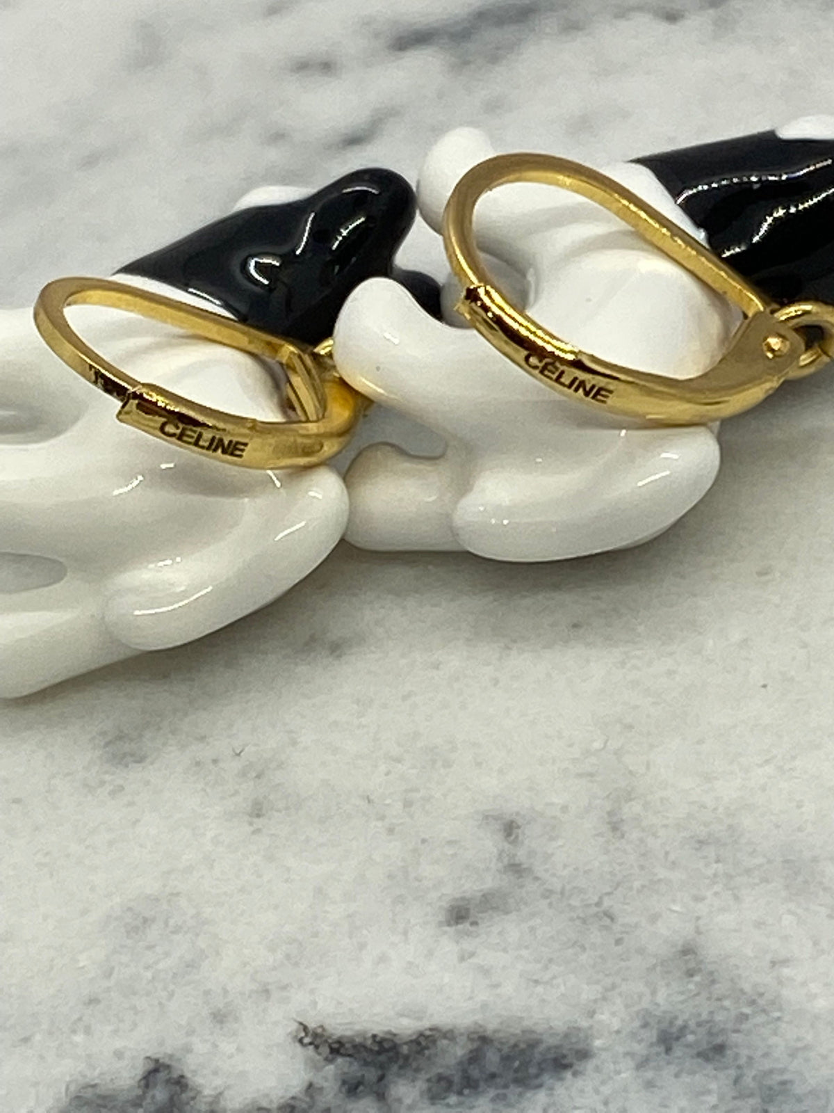 CELINE Wolf Dog Charm Earrings - Pre owned