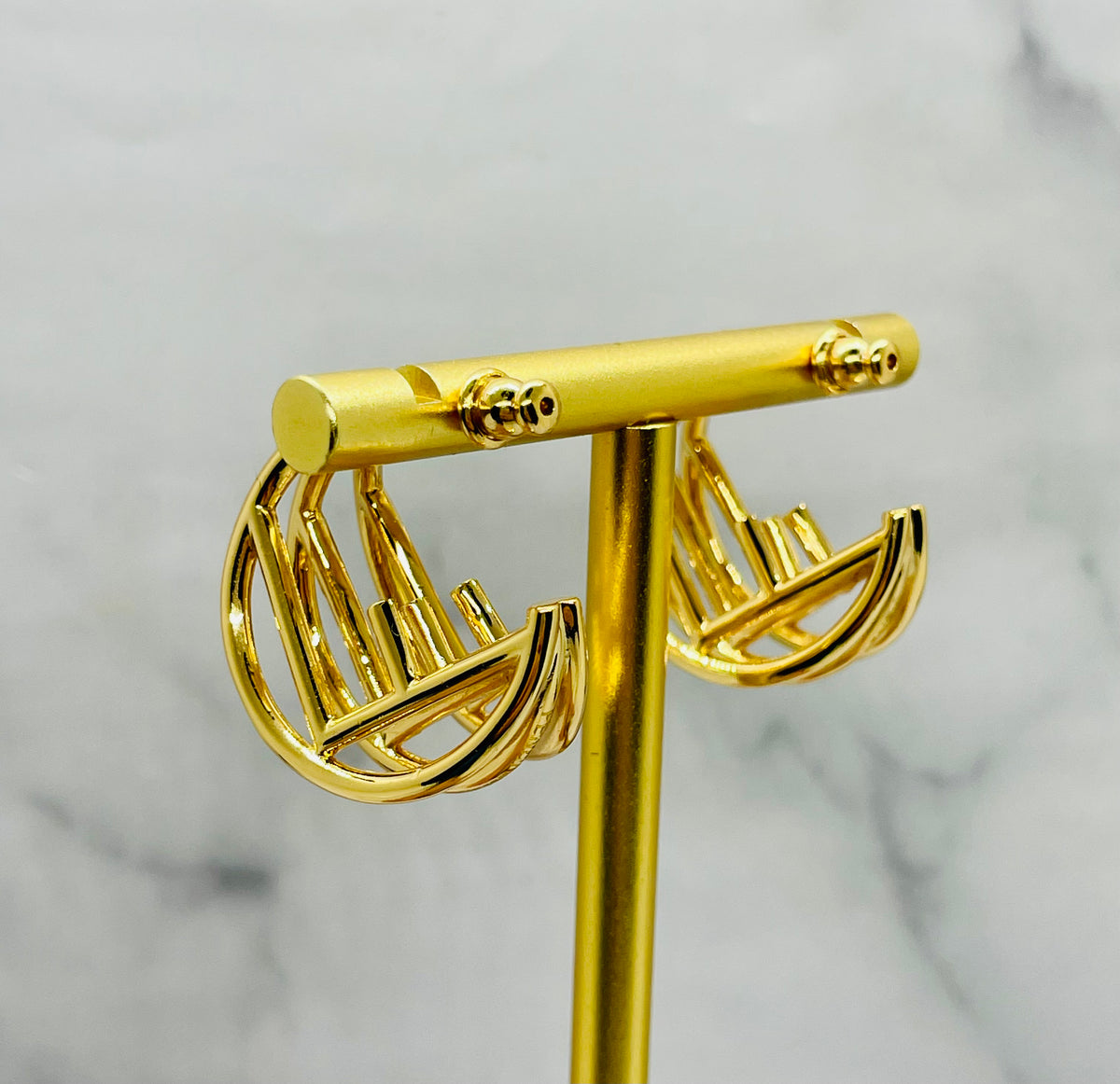 FENDI Triple Hoop Monogram Earrings - Pre owned