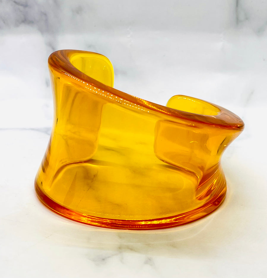 YVES SAINT LAURENT Amber Resin Cuff Bracelet - Pre owned