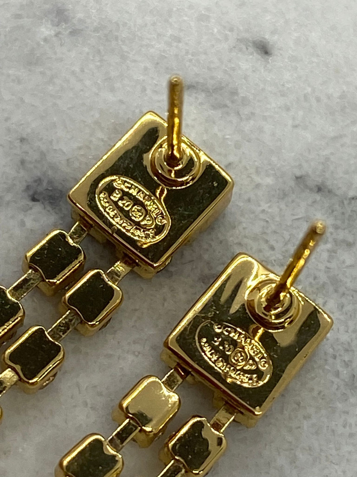 CHANEL CC Gold Tone Pendant Earrings - Pre owned