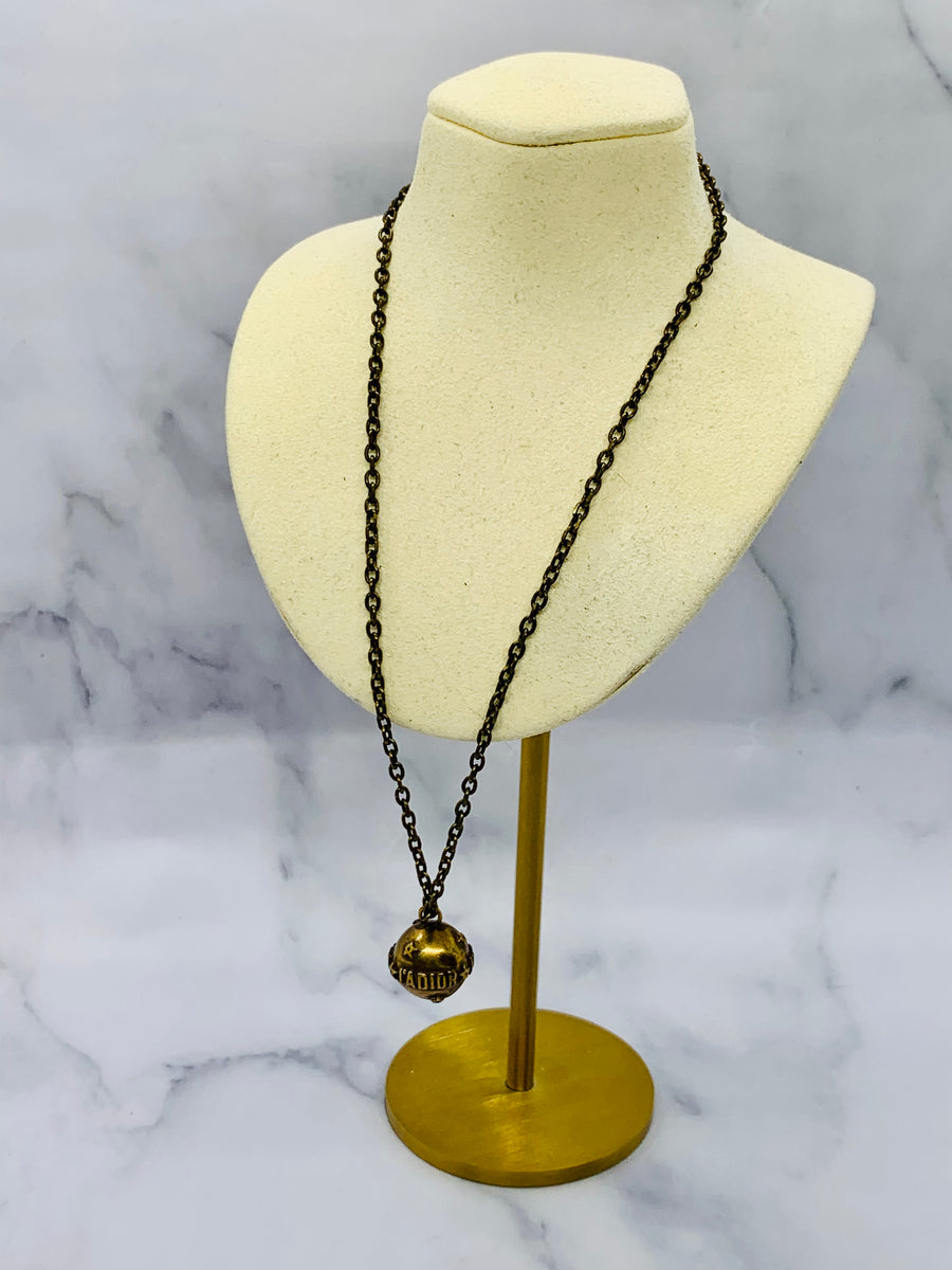 CHRISTIAN DIOR J'Adior Orb Brass Necklace - Pre owned