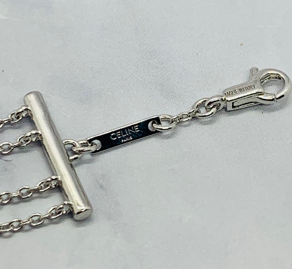 CELINE Monogram Silver Tone Bracelet - Pre owned