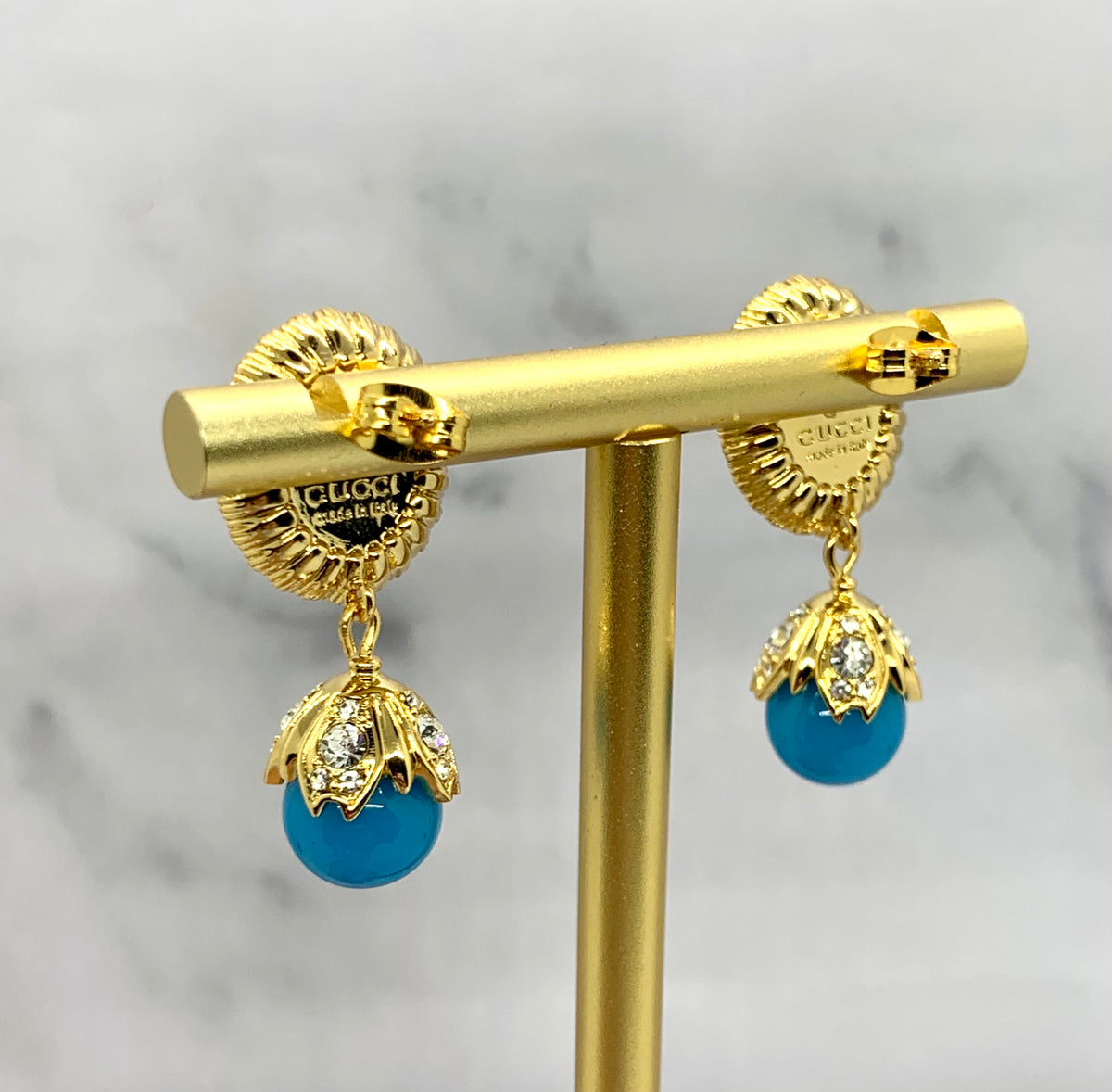 GUCCI GG Pink Pendant Earrings - Pre owned