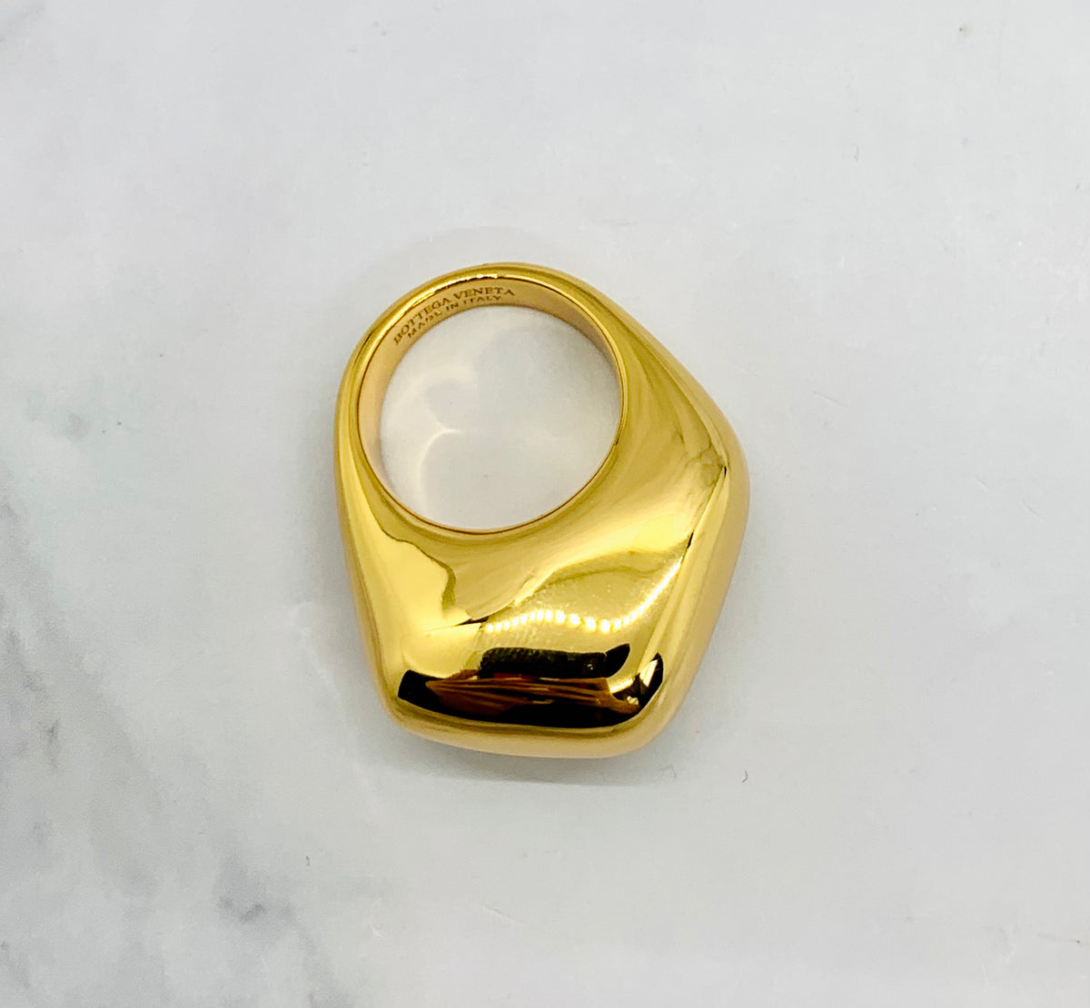 BOTTEGA VENETA Gold Tone Fin Ring Sz 7 M - Pre owned