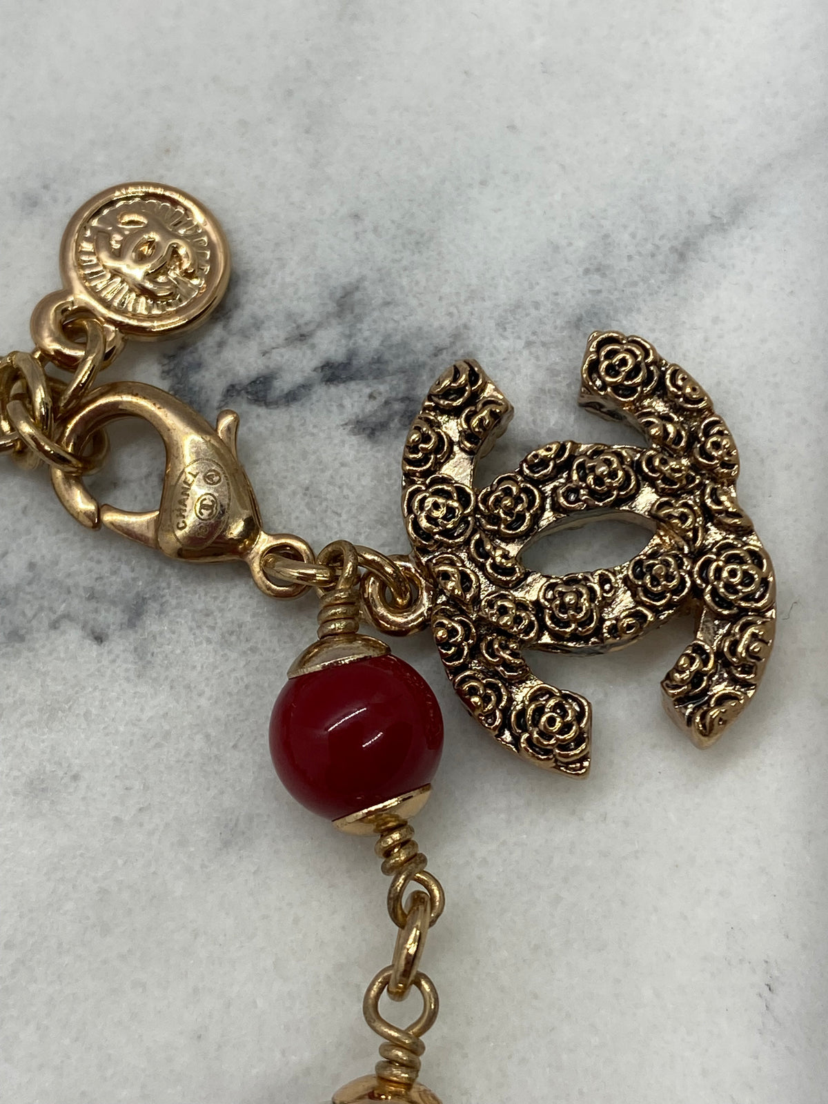 CHANEL CC Vintage Beaded Bracelet - USED