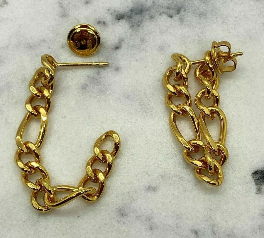 BOTTEGA VENETA Gold Tone Chain Convertible Earrings - Pre owned