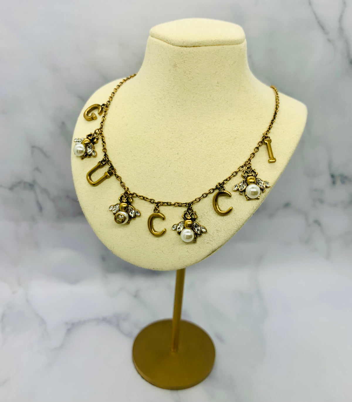 GUCCI GG Brass Bee Necklace - Pre owned