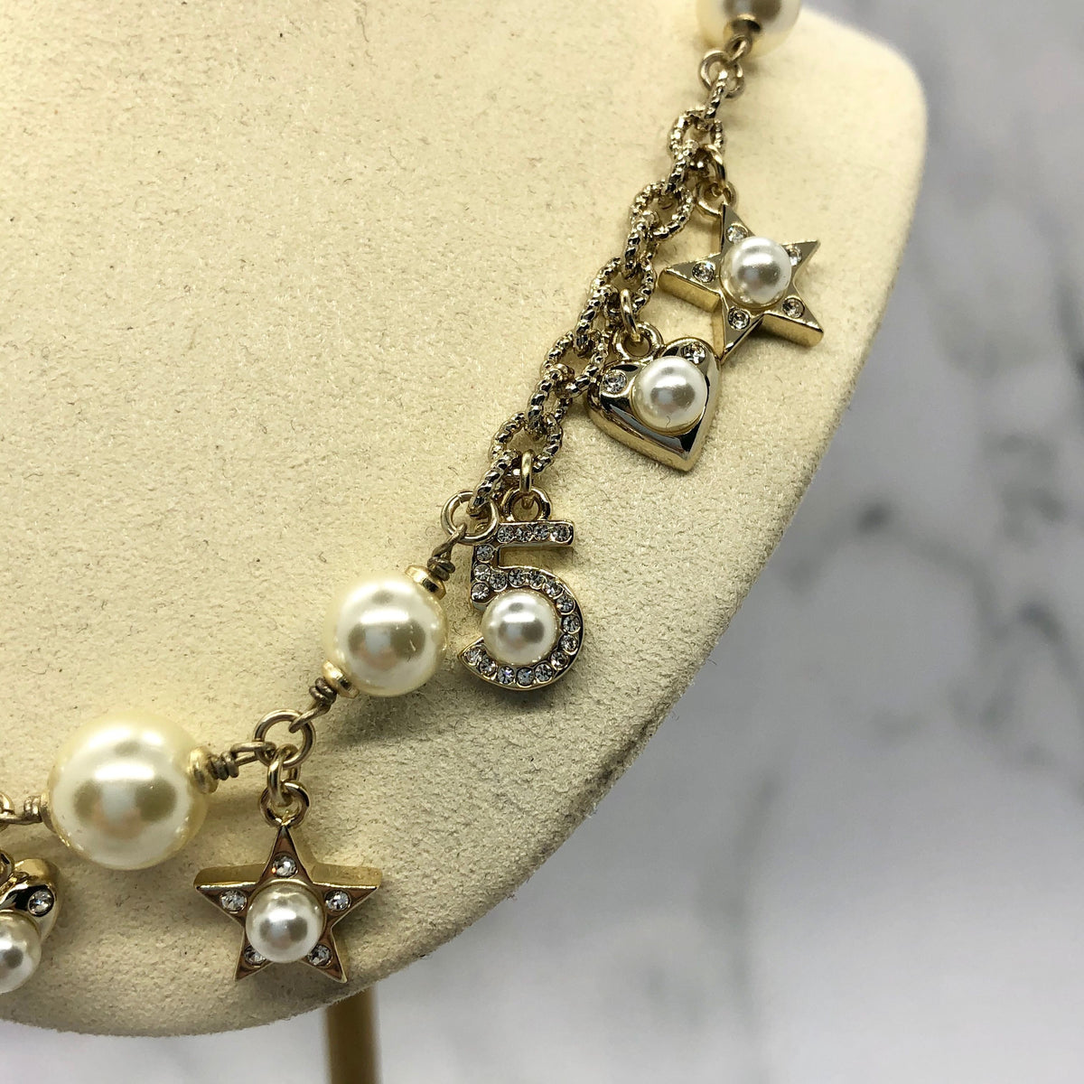 CHANEL CC Stars Charm Necklace - USED