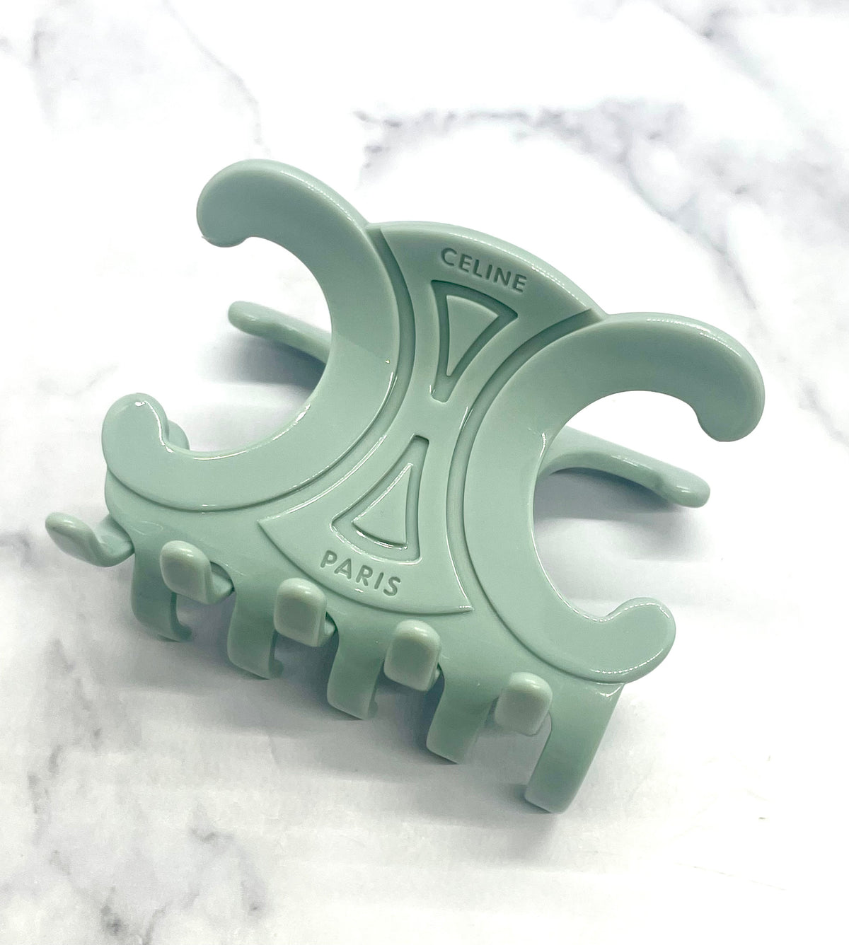 CELINE Mint Monogram Hair Clip - Pre owned