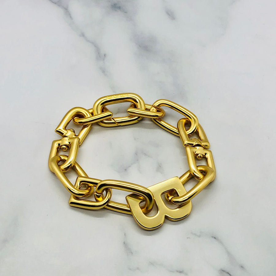 BALENCIAGA B Gold Chain Bracelet - Pre owned