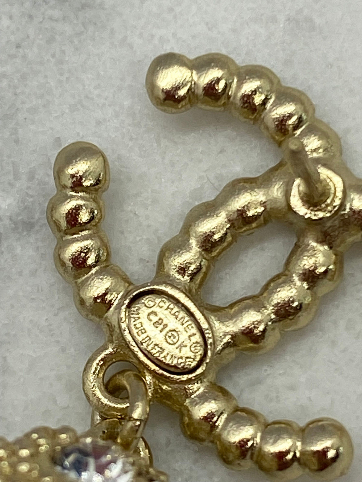 CHANEL CC Gold Tone Pendant Earrings - Pre owned