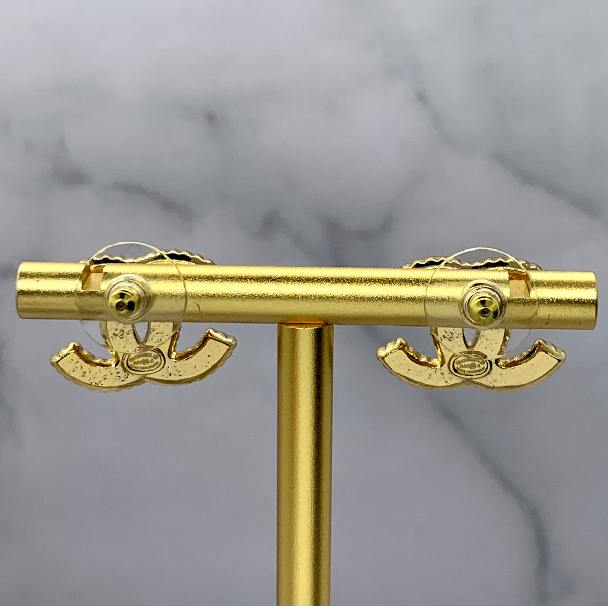 CHANEL CC Red Monogram Earrings - USED