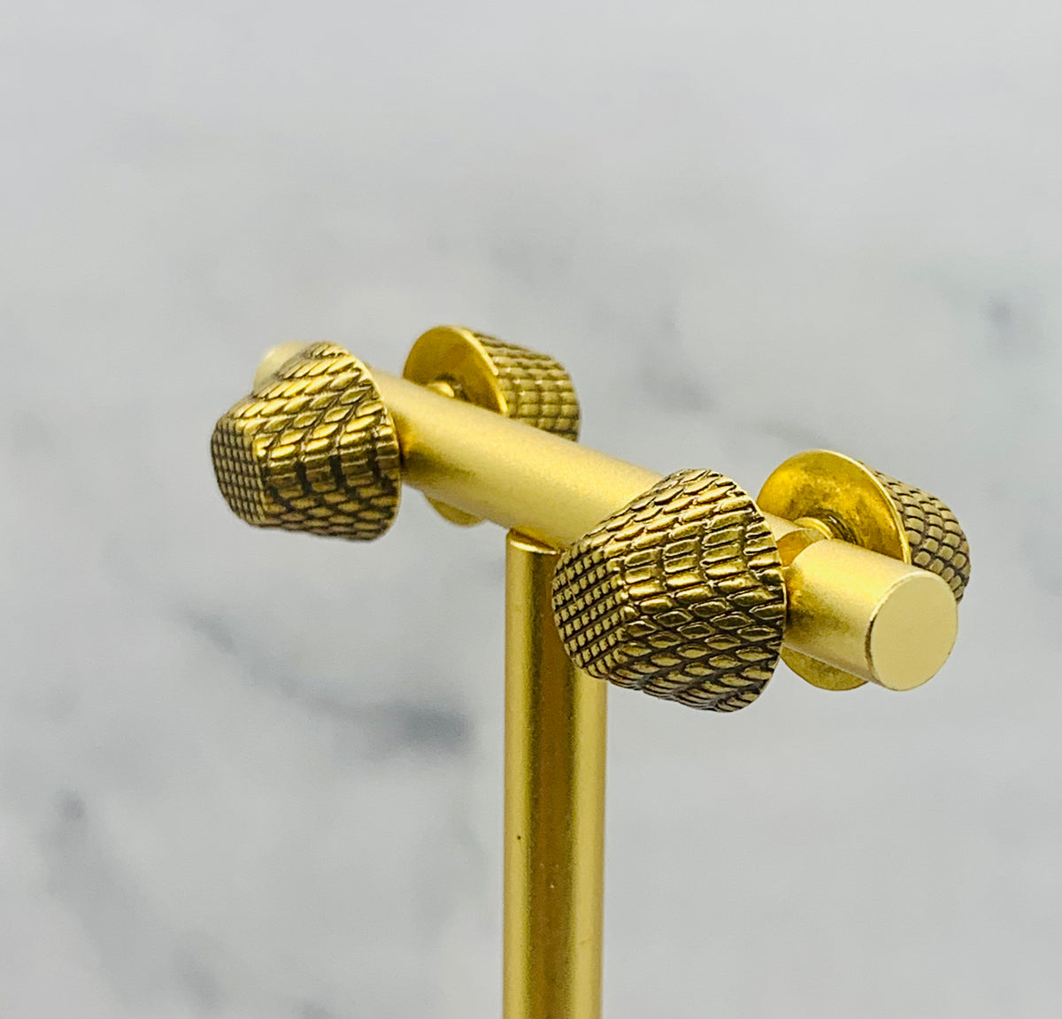 BALENCIAGA Brass Cagole Stud Earrings - Pre owned