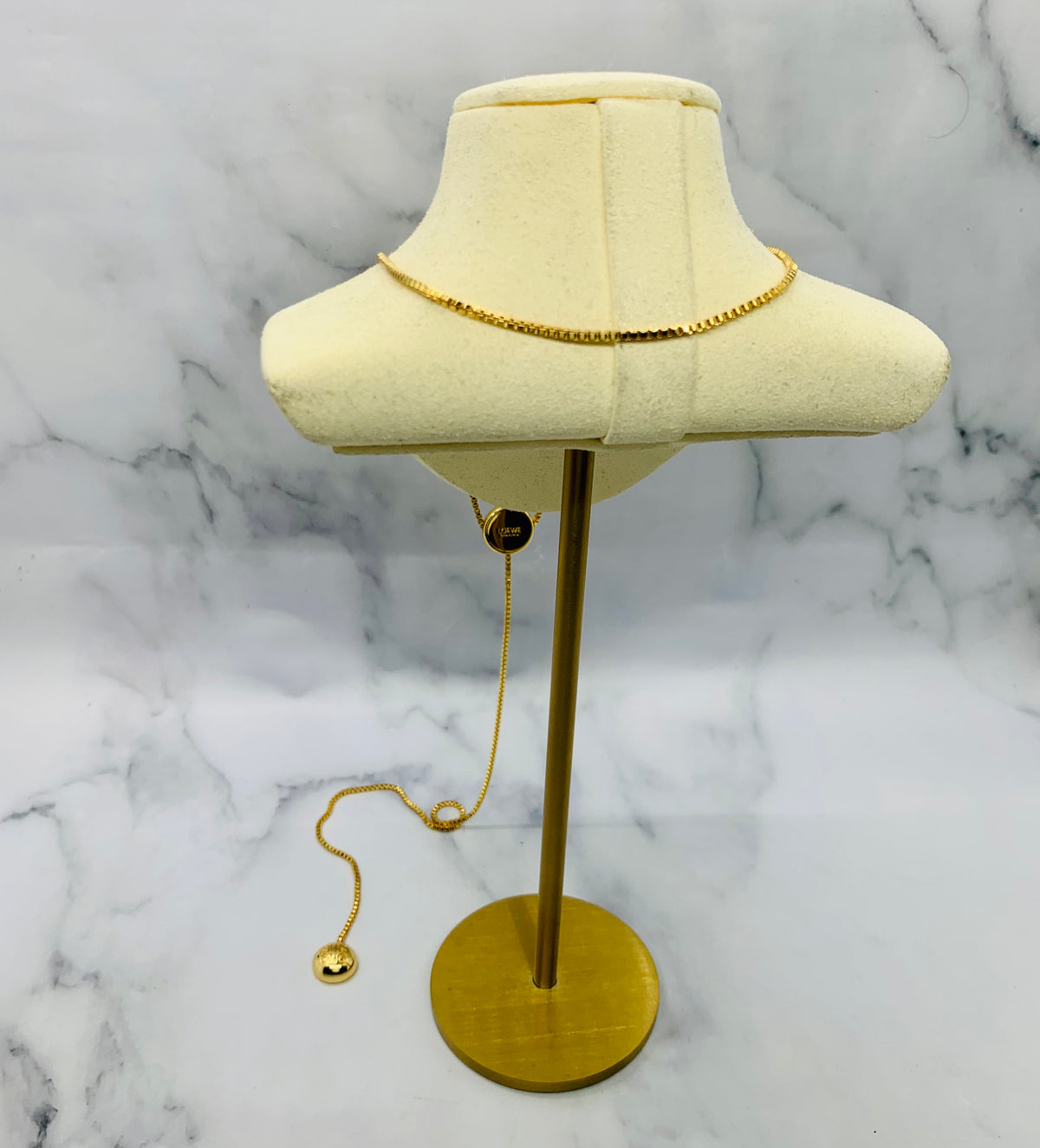 LOEWE Gold Tone Lariat Necklace - Pre owned