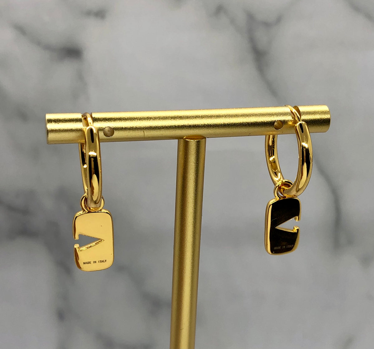 VALENTINO V Rhinestone Earrings - USED