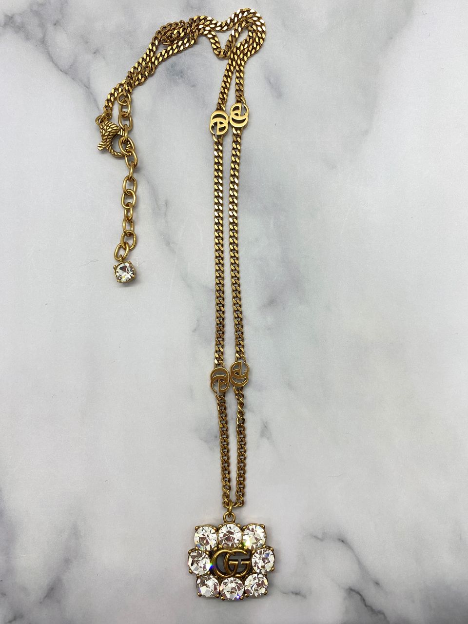 GUCCI GG Rhinestone Necklace - Pre owned