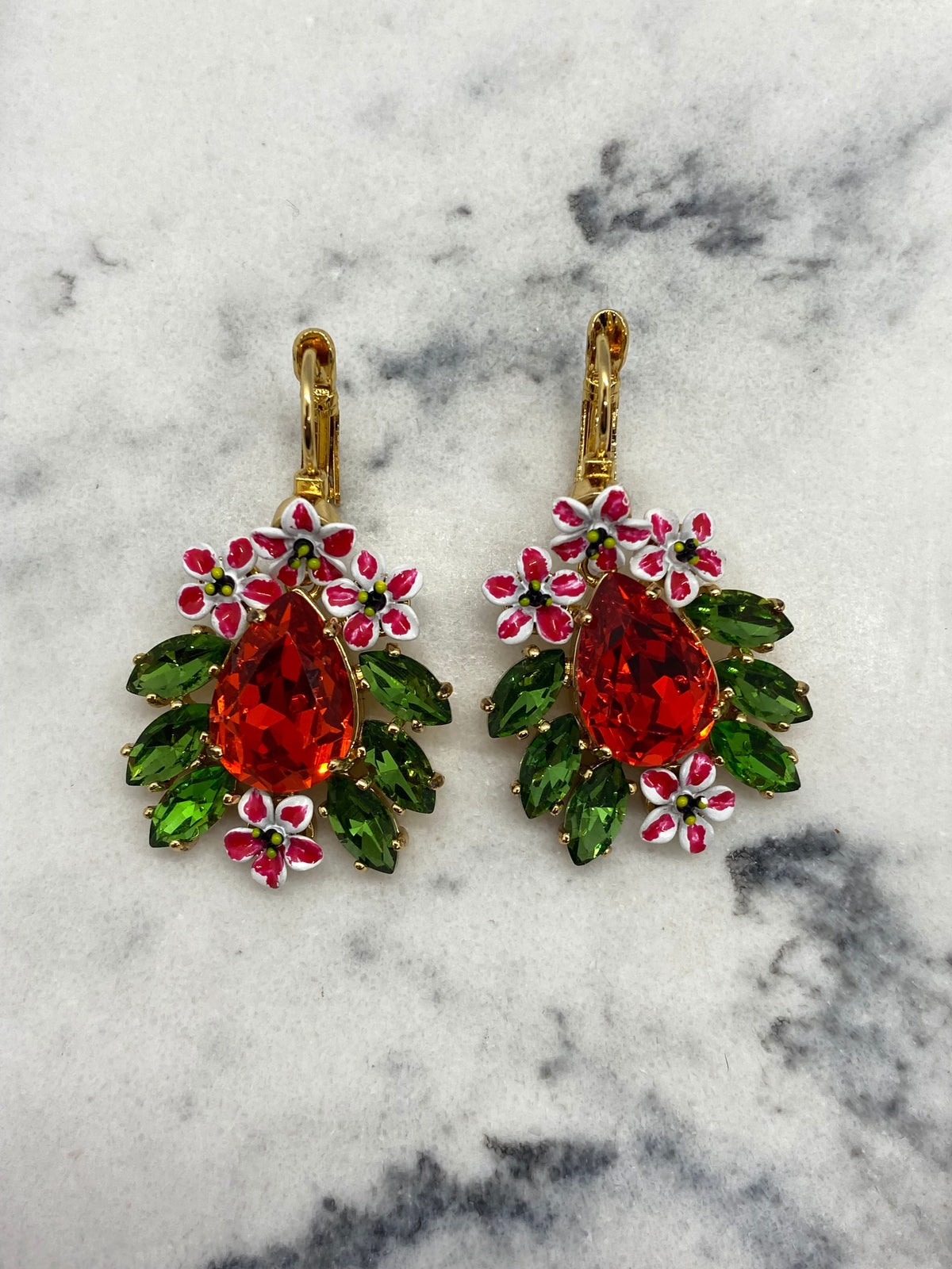 DOLCE & GABBANA Rhinestone Pendant Earrings - Pre owned