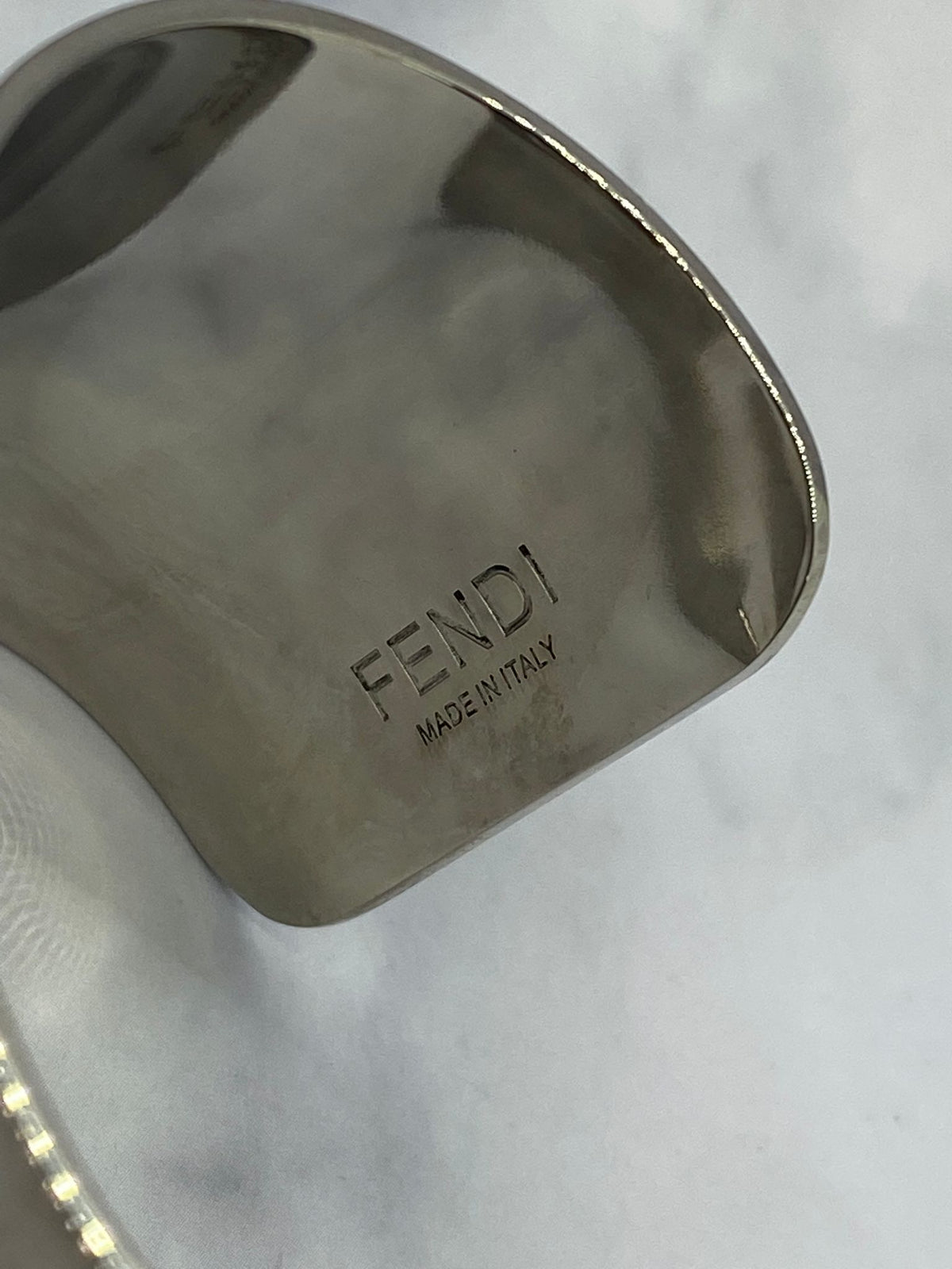 FENDI F Monogram Metal Cuff Bracelet - Pre owned
