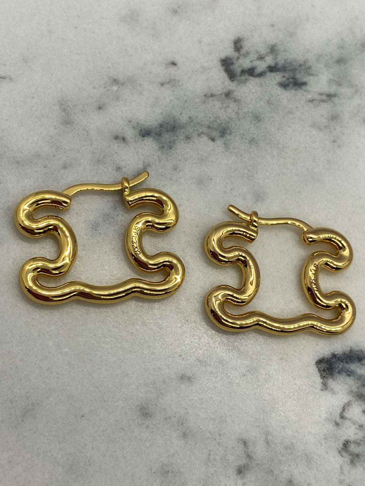 CELINE Monogram Shape Hoop Earrings - Pre owned