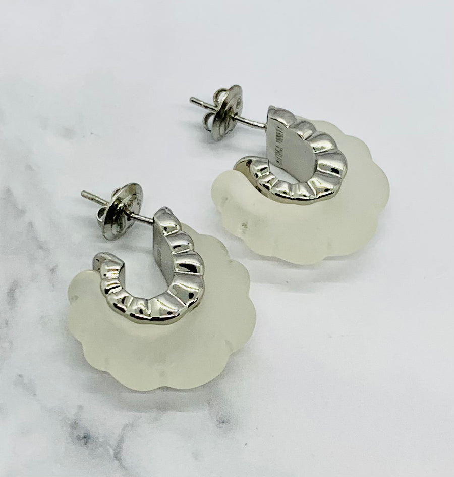 BOTTEGA VENETA Crystal Hoop Earrings - Pre owned