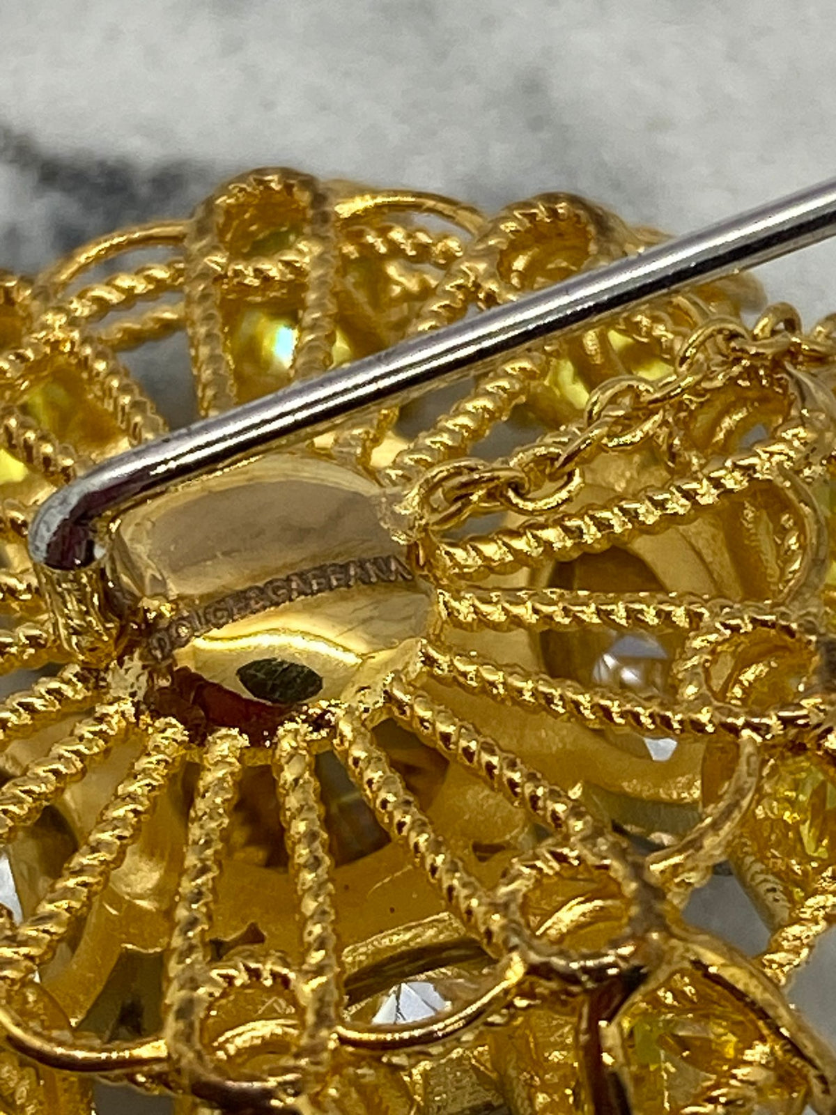DOLCE & GABBANA Rhinestone Brooch Pin - Pre owned