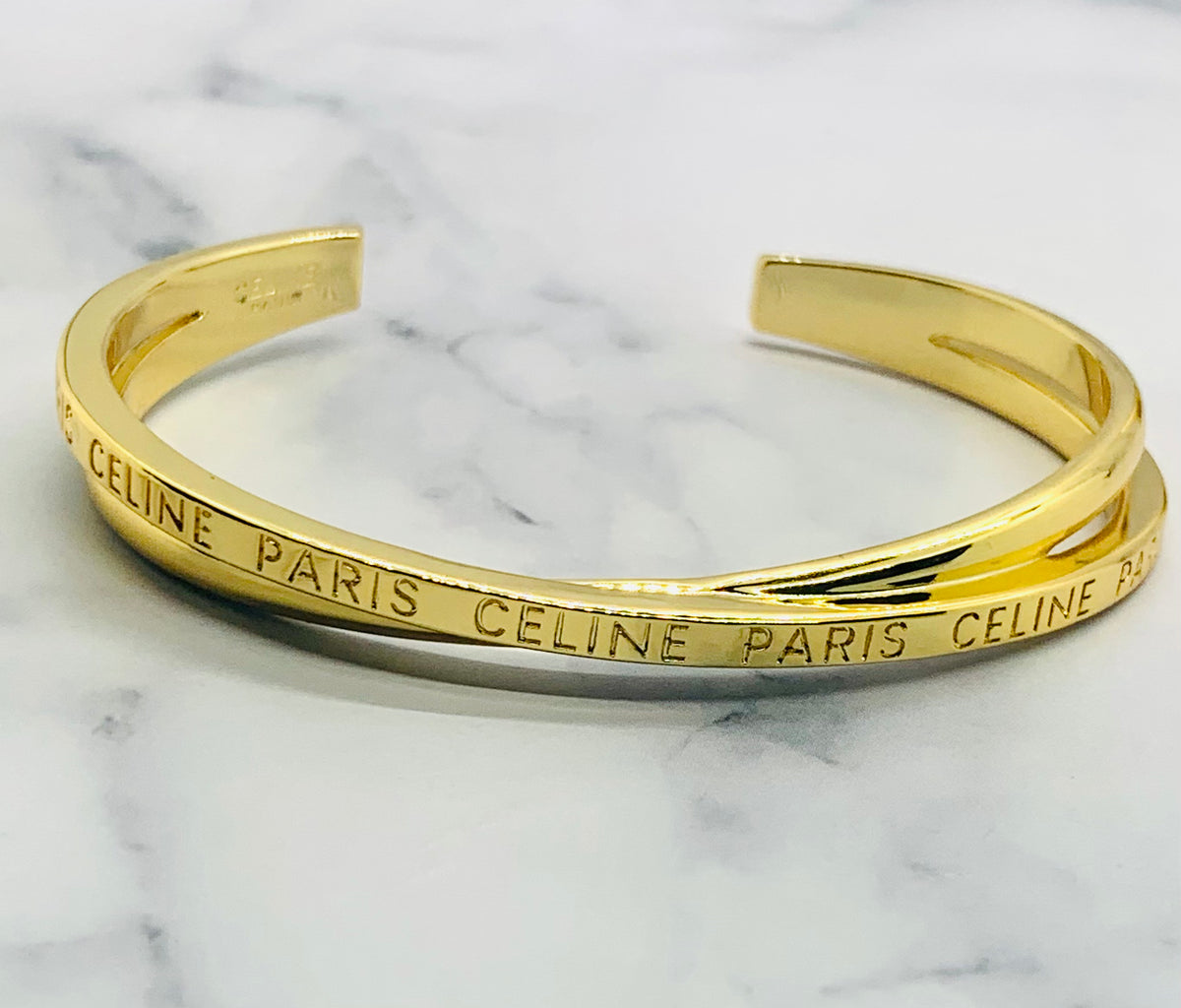 CELINE Paris Double Bangle Cuff Bracelet - Pre owned
