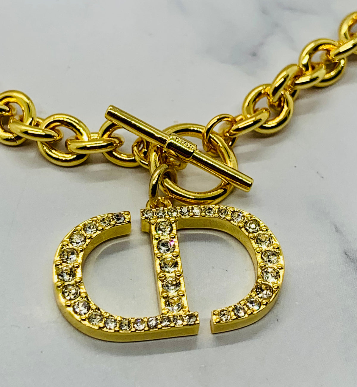 CHRISTIAN DIOR CD Rhinestone Necklace - Pre owned