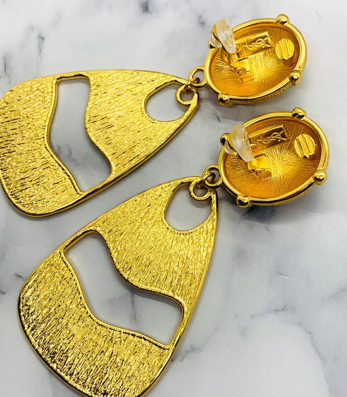 YSL YVES SAINT LAURENT Gold Pendant Earrings - Pre owned