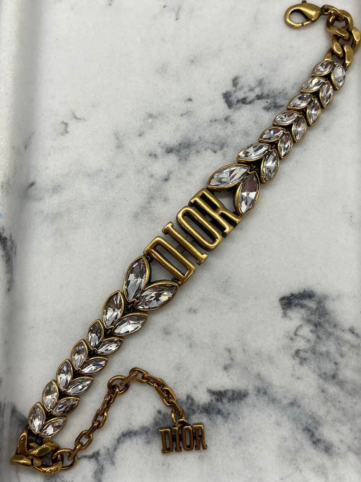 CHRISTIAN DIOR Crystal Adorned Bracelet - USED
