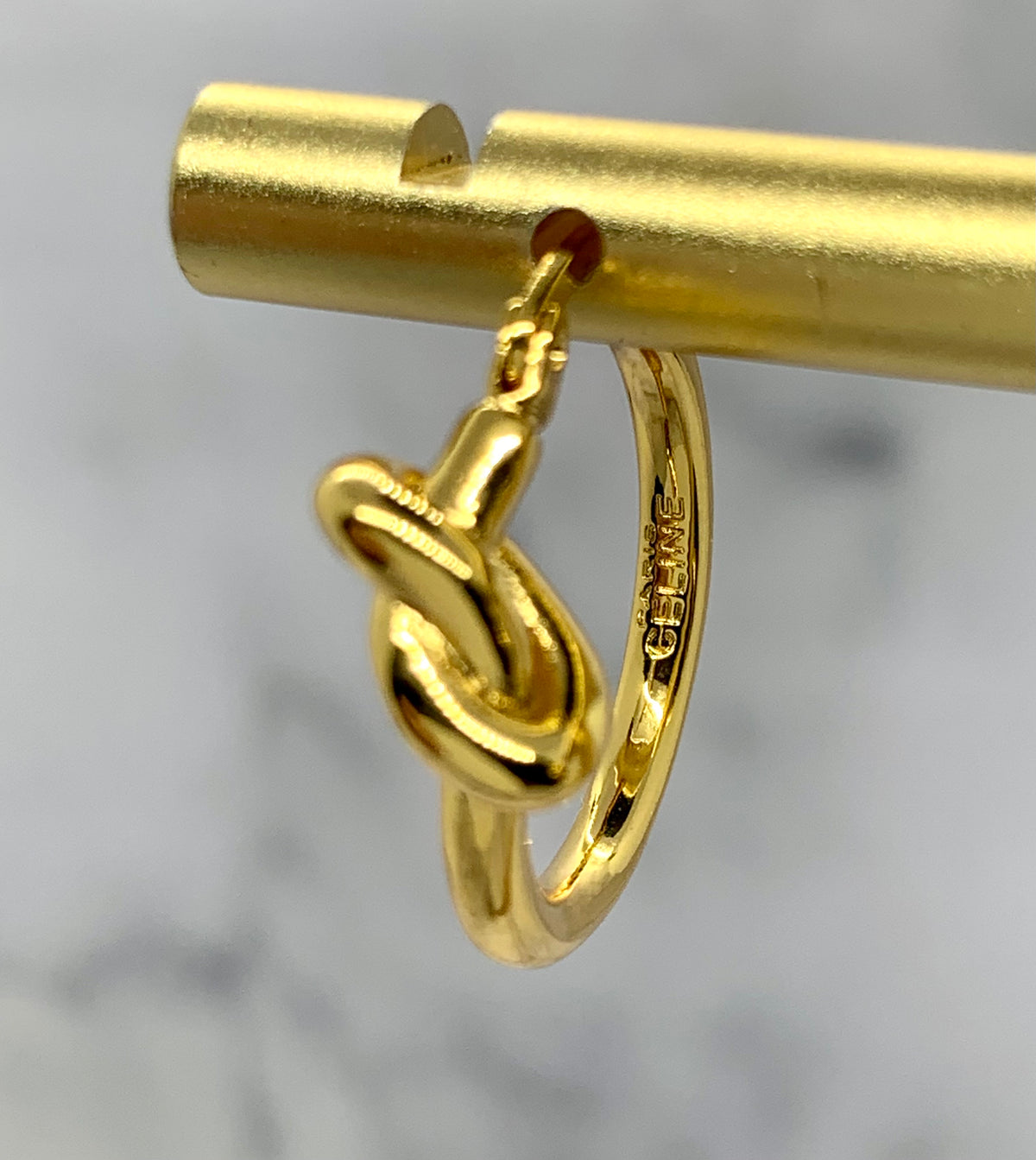 CELINE Gold Knot Hoop Earrings - Pre owned