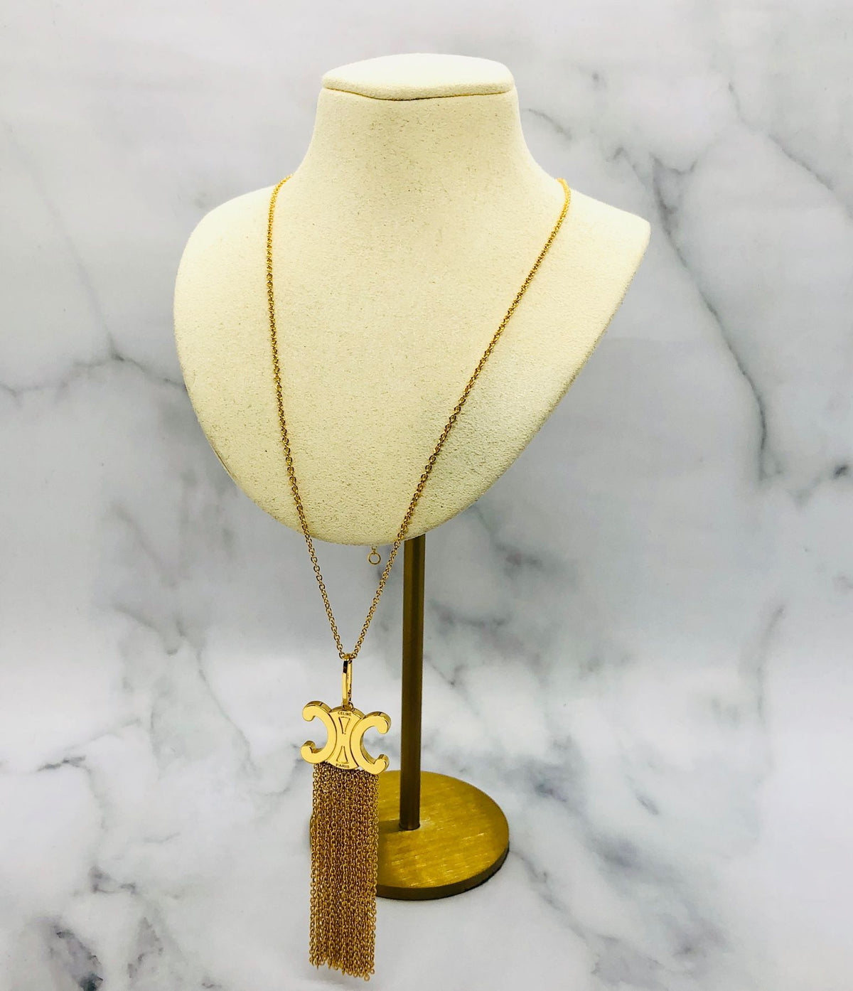 CELINE Monogram Tassel Pendant Necklace - Pre owned