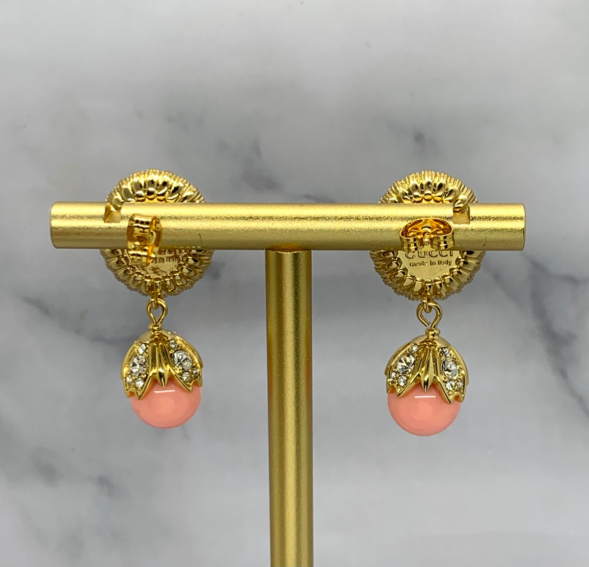 GUCCI GG Pink Pendant Earrings - Pre owned