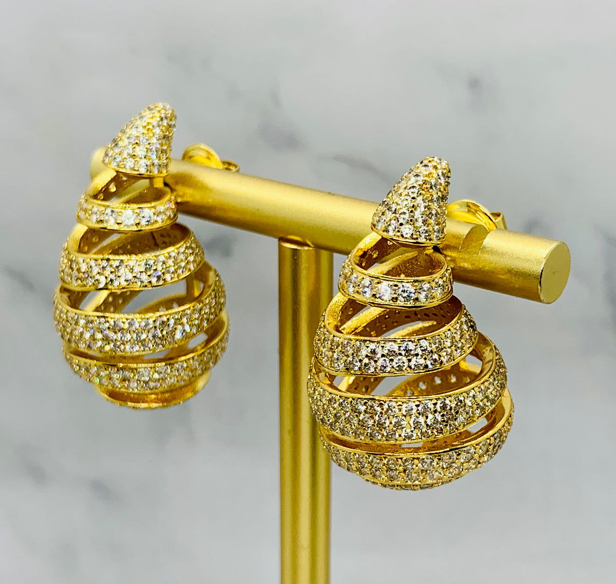 BOTTEGA VENETA Drop Rhinestone Earrings - Pre owned