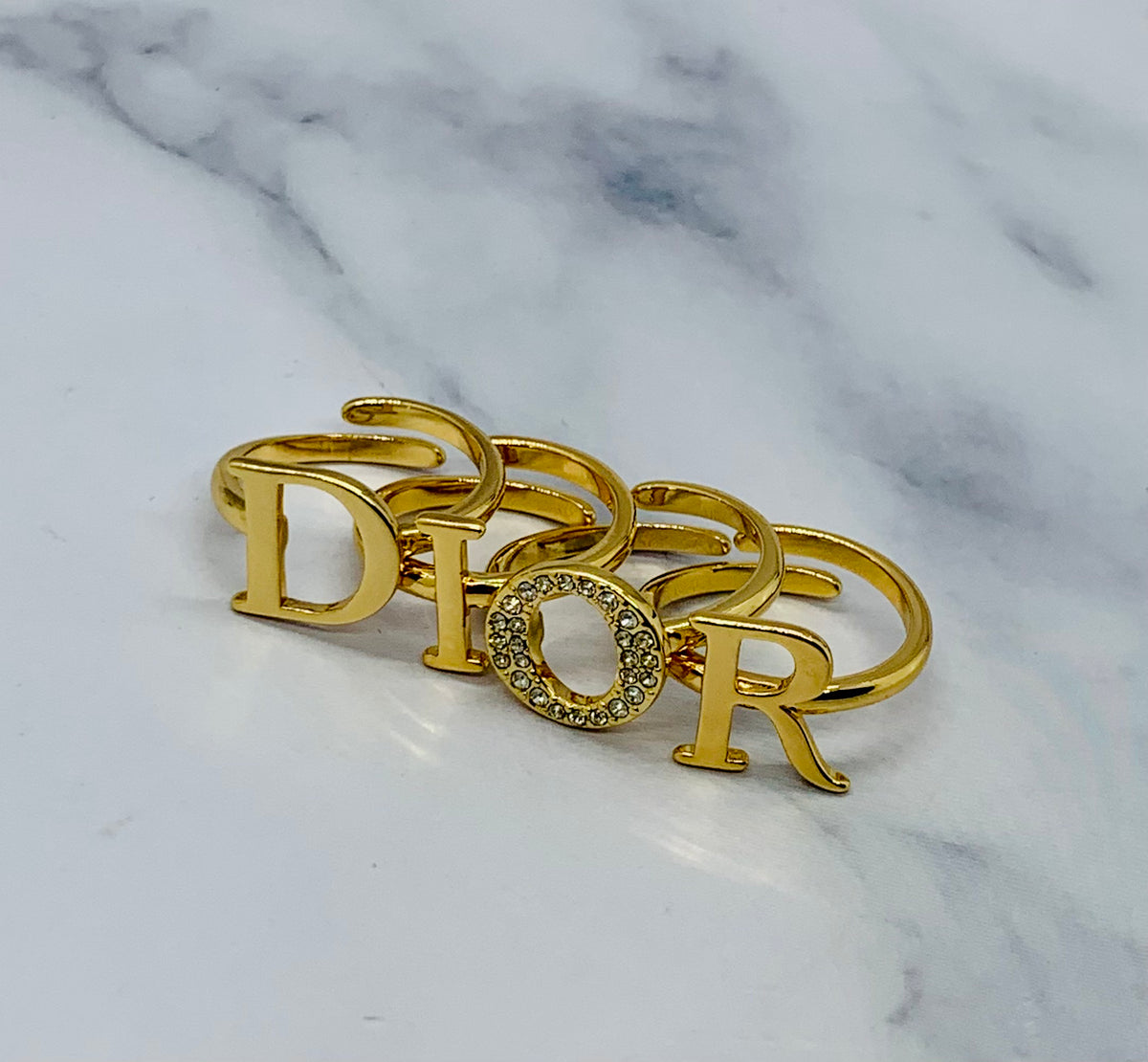 CHRISTIAN DIOR Statement 4 Ring Set - Pre owned