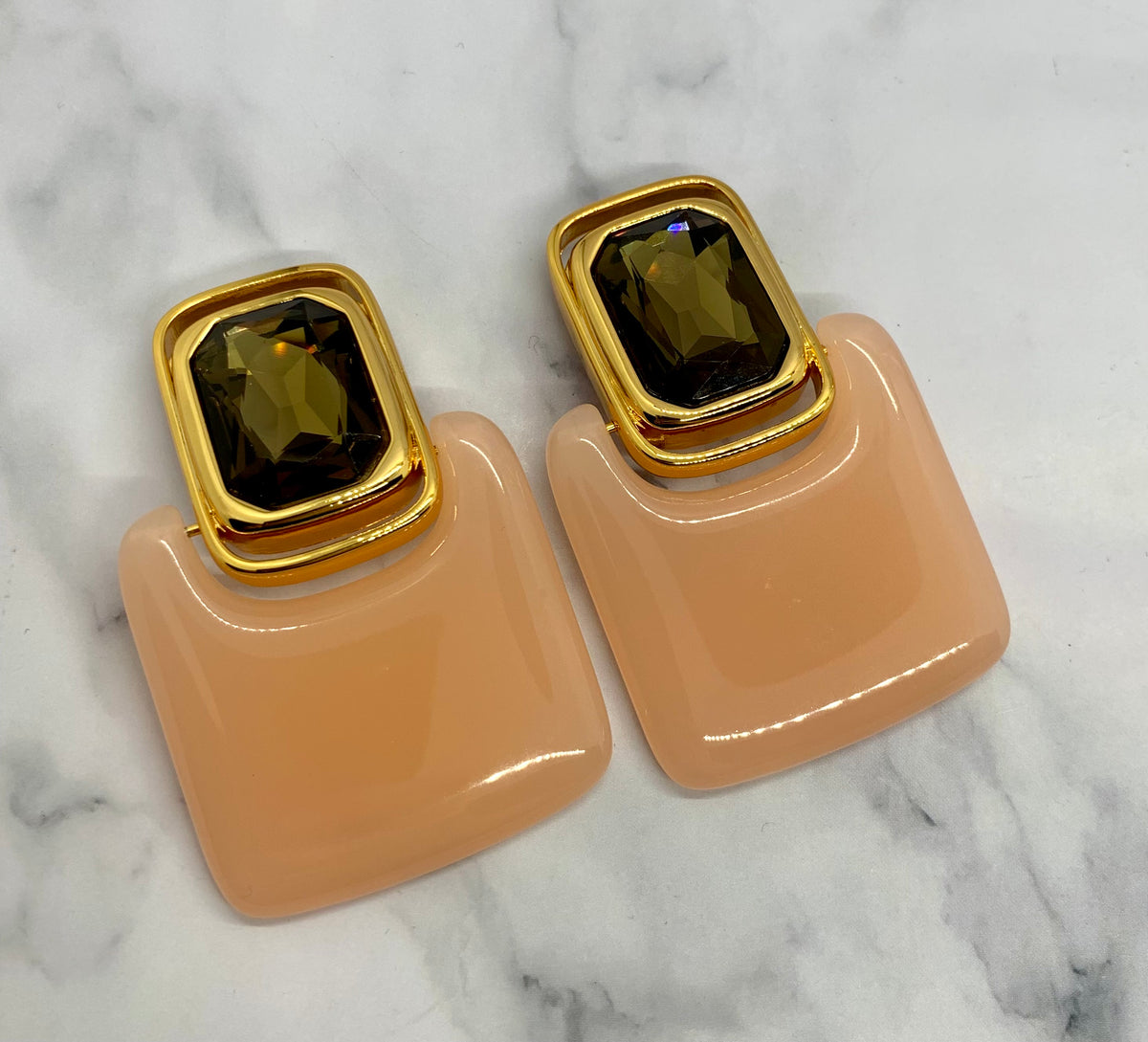 YSL YVES SAINT LAURENT Cabochon Clip On Earrings - Pre owned