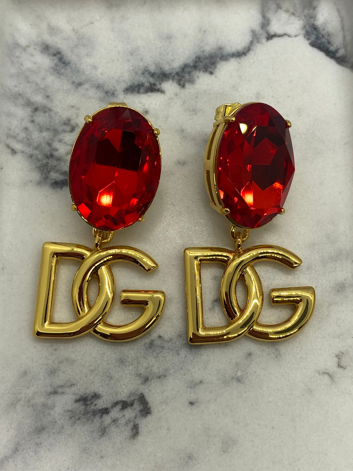 DOLCE & GABBANA D&G Ruby Pendant Earrings - Pre owned