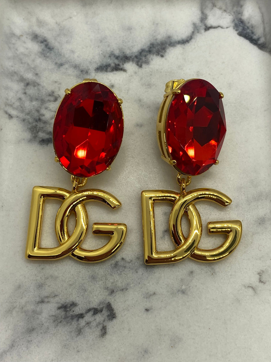 DOLCE & GABBANA D&G Ruby Pendant Earrings - Pre owned