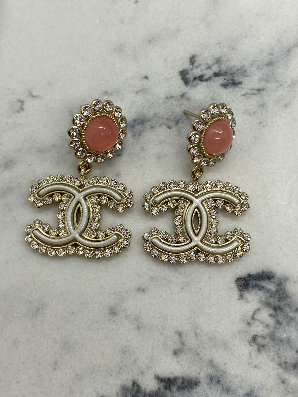 CHANEL CC Statement Colored Stone Earrings - Pre owned