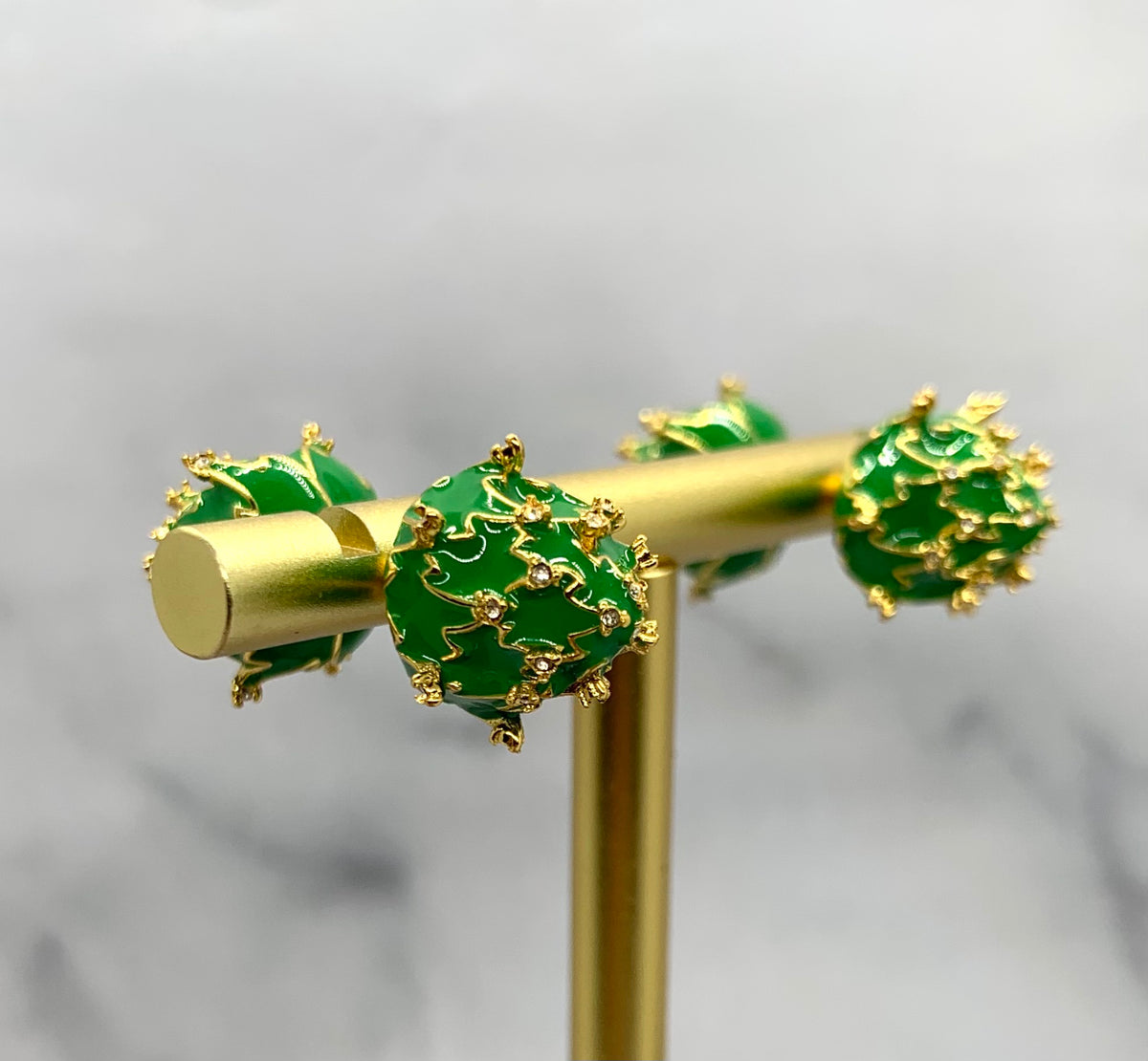 BOTTEGA VENETA Green Coral Reef Earrings - Pre owned